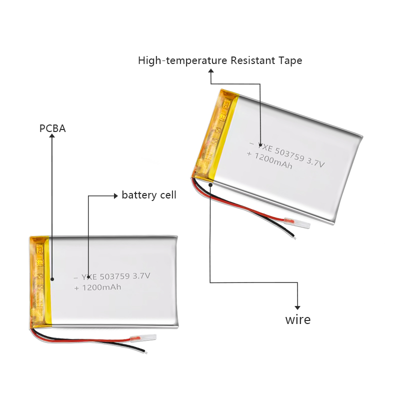 3.7 V Li-ion Battery 503759-1200mah